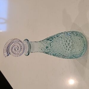Light Green/ Teal Glass Sea Shell Bottle